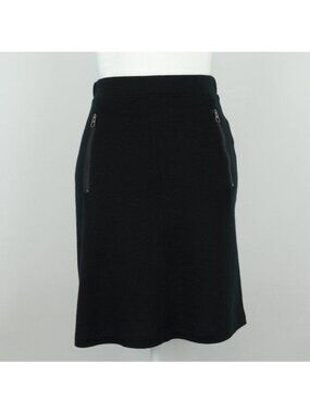 Marc O'Polo Cozy Double Face Women's Size 34 Black Wool Blend Knit Pencil Skirt